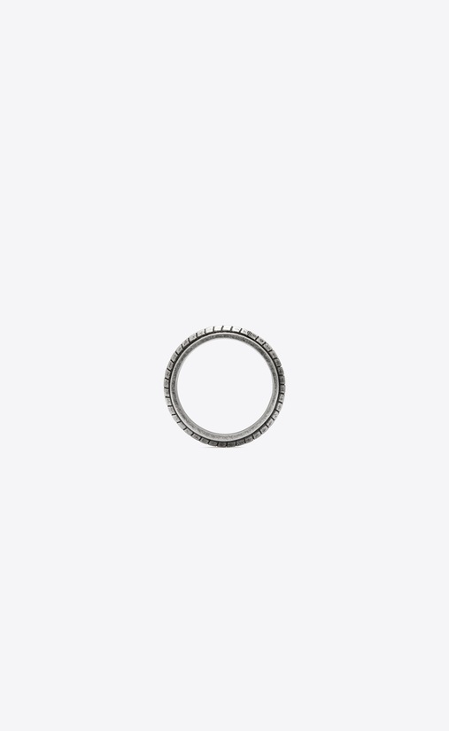 FOLK ring in oxidized silver-tone metal